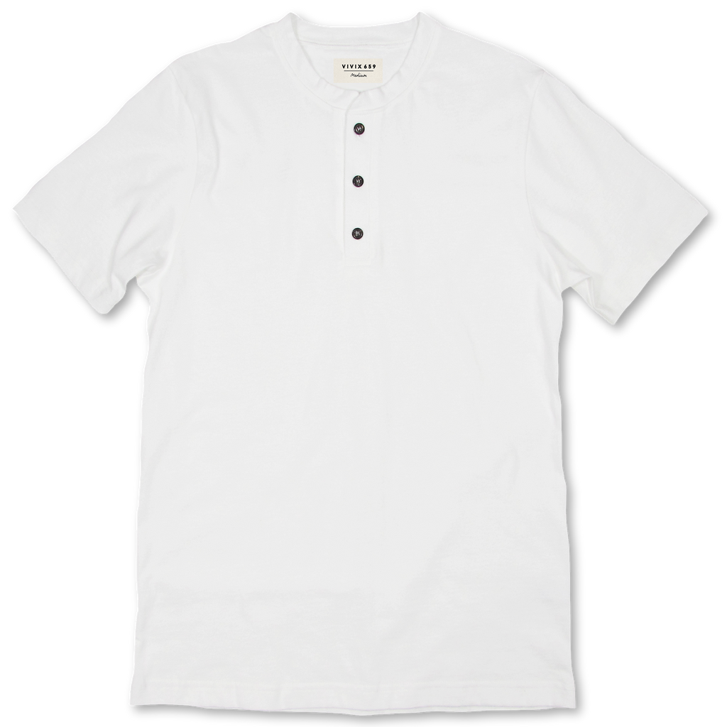 100% American Made short sleeve men’s henley with supima cotton