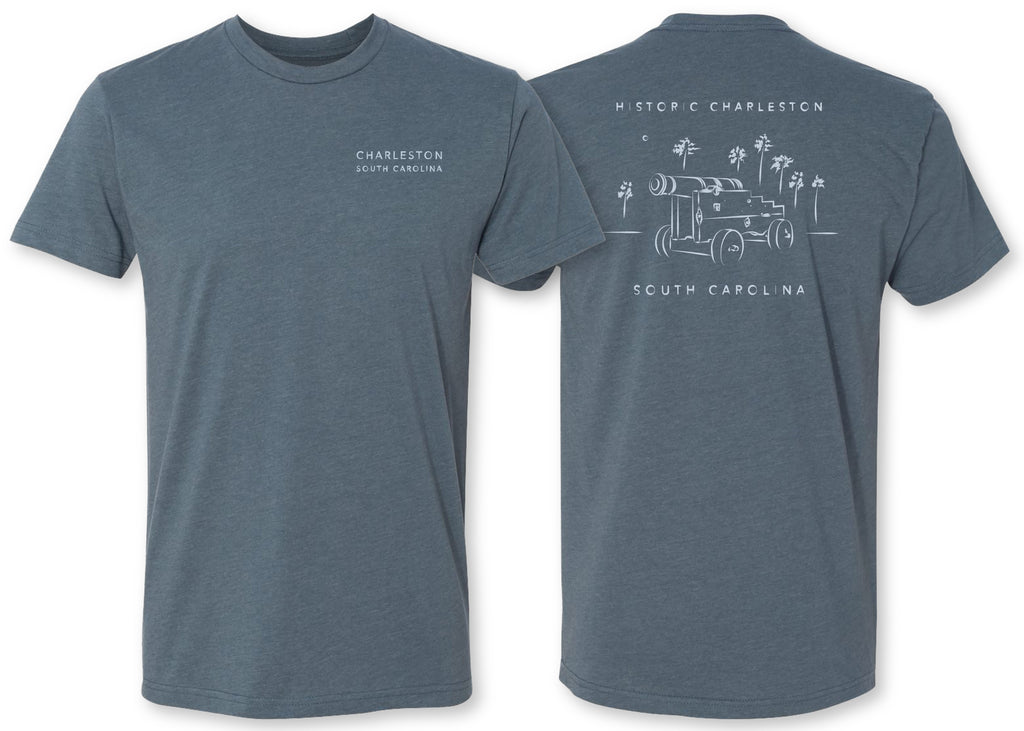 Unique and handsome tee shirt of Charleston, SC’s historic Cannon 