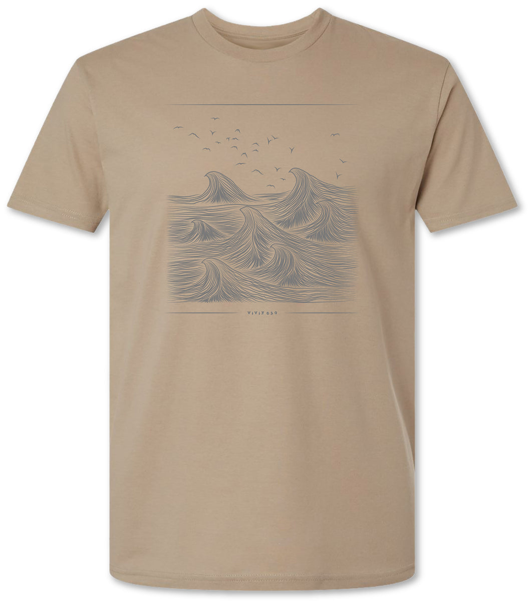 Vivix 659 Brand: Mens Graphic crashing waves tee shirt Vivix 659 Brand: Mens Graphic crashing waves tee shirt