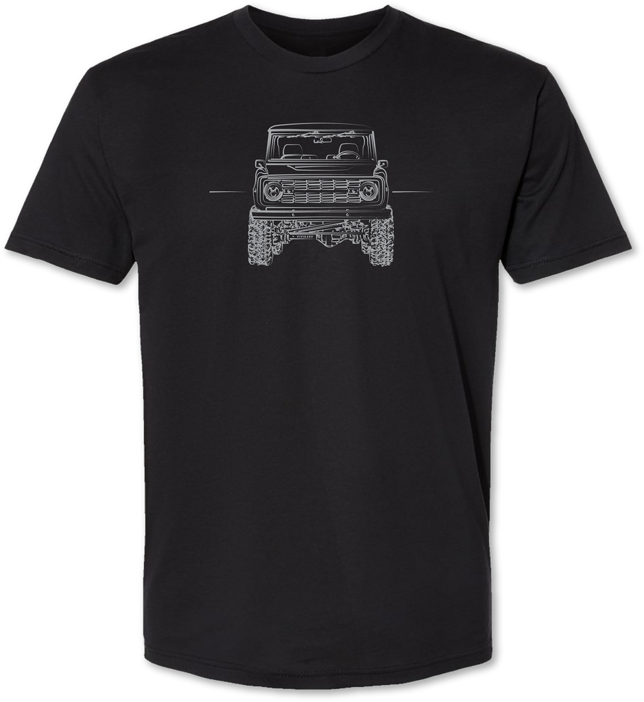 Premium men’s tee shirt with a hand drawn vintage Ford Bronco