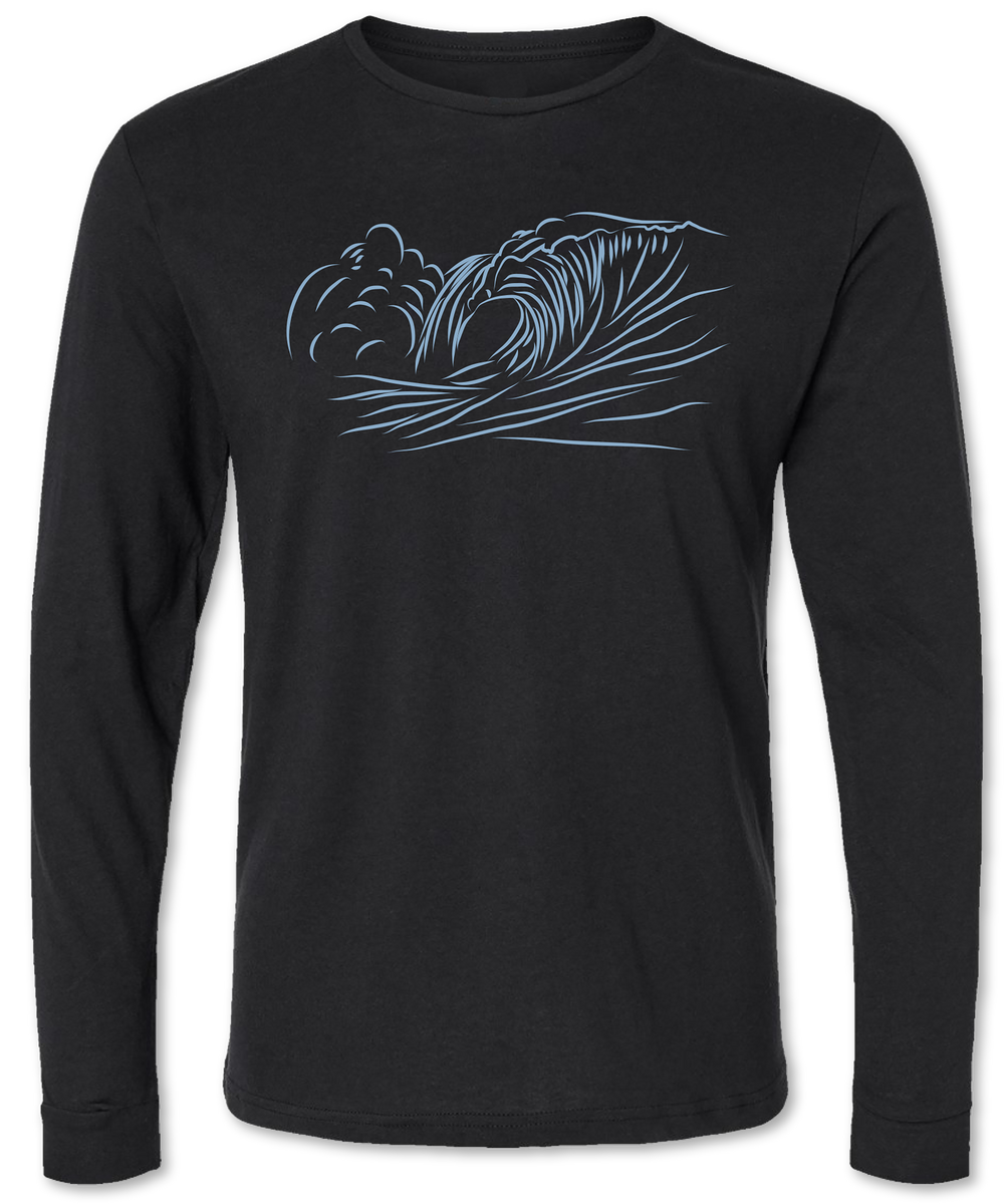 Vivix 659 Brand: Mens Graphic Ocean Waves Long Sleeve tee shirt