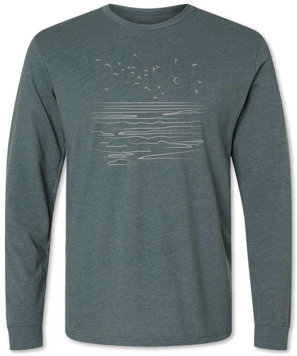 Vivix 659 - Men's Graphic sun on water long sleeve tee shirt