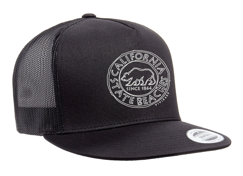 Embroidered California Bear on a mesh cap for men and women