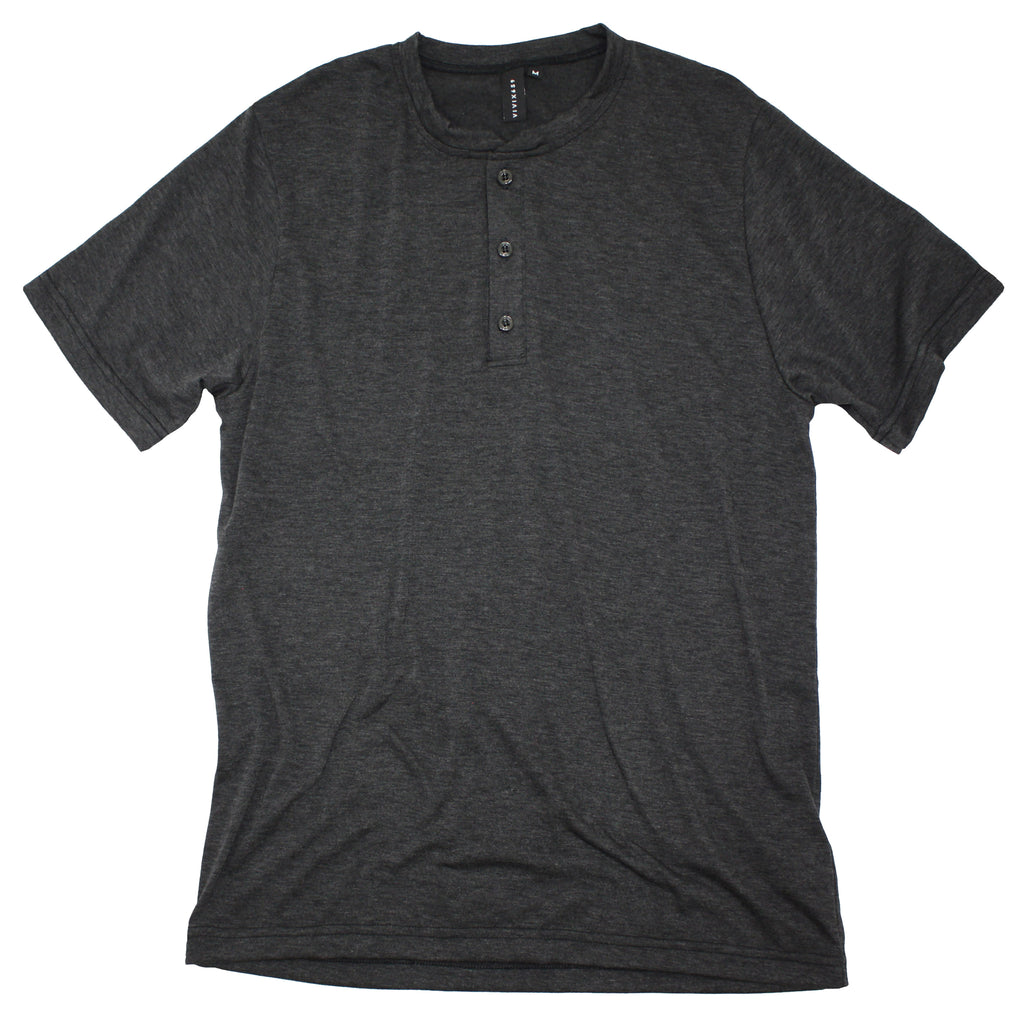 American Made short sleeve henley with moisture wicking properties