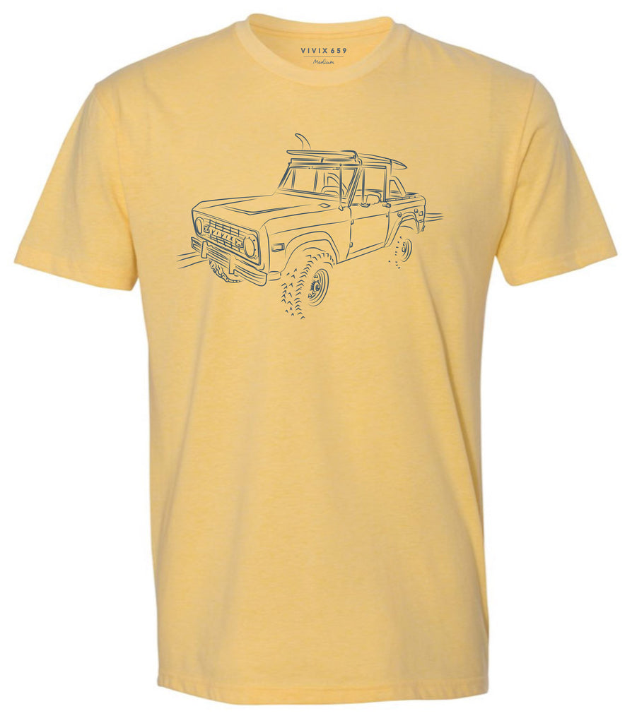 Men’s sunshine yellow Ford Bronco tee shirt