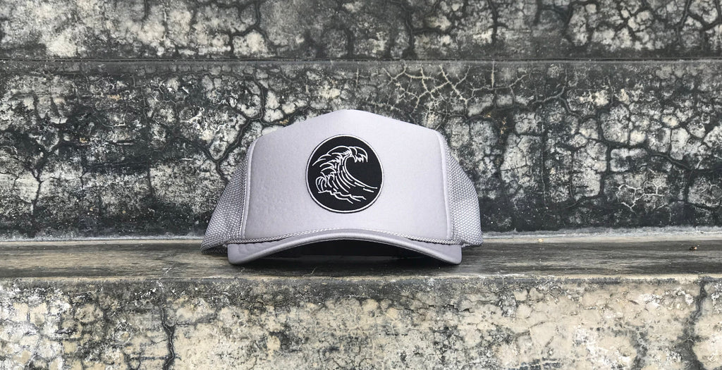 Classical wave design on a mesh foam front trucker hat for men and women