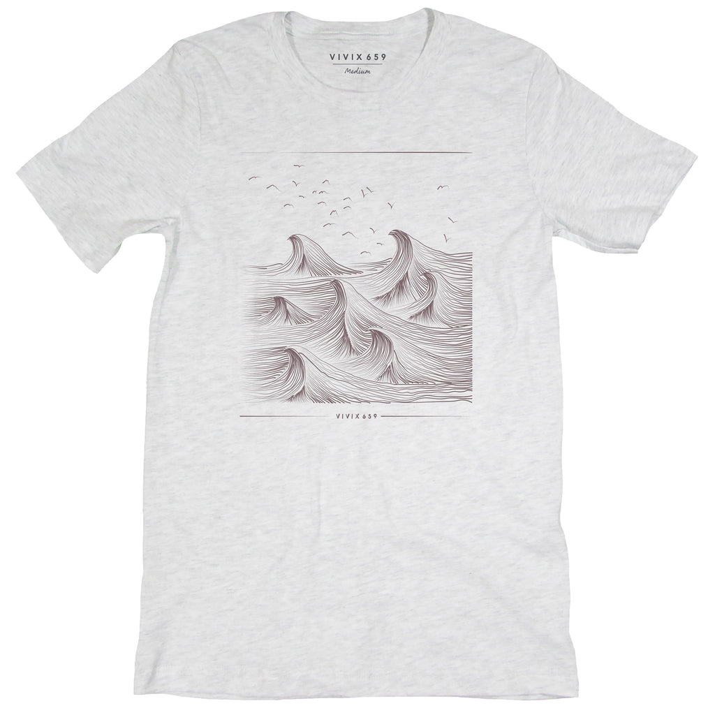 Beautiful hand drawn ocean tee shirt