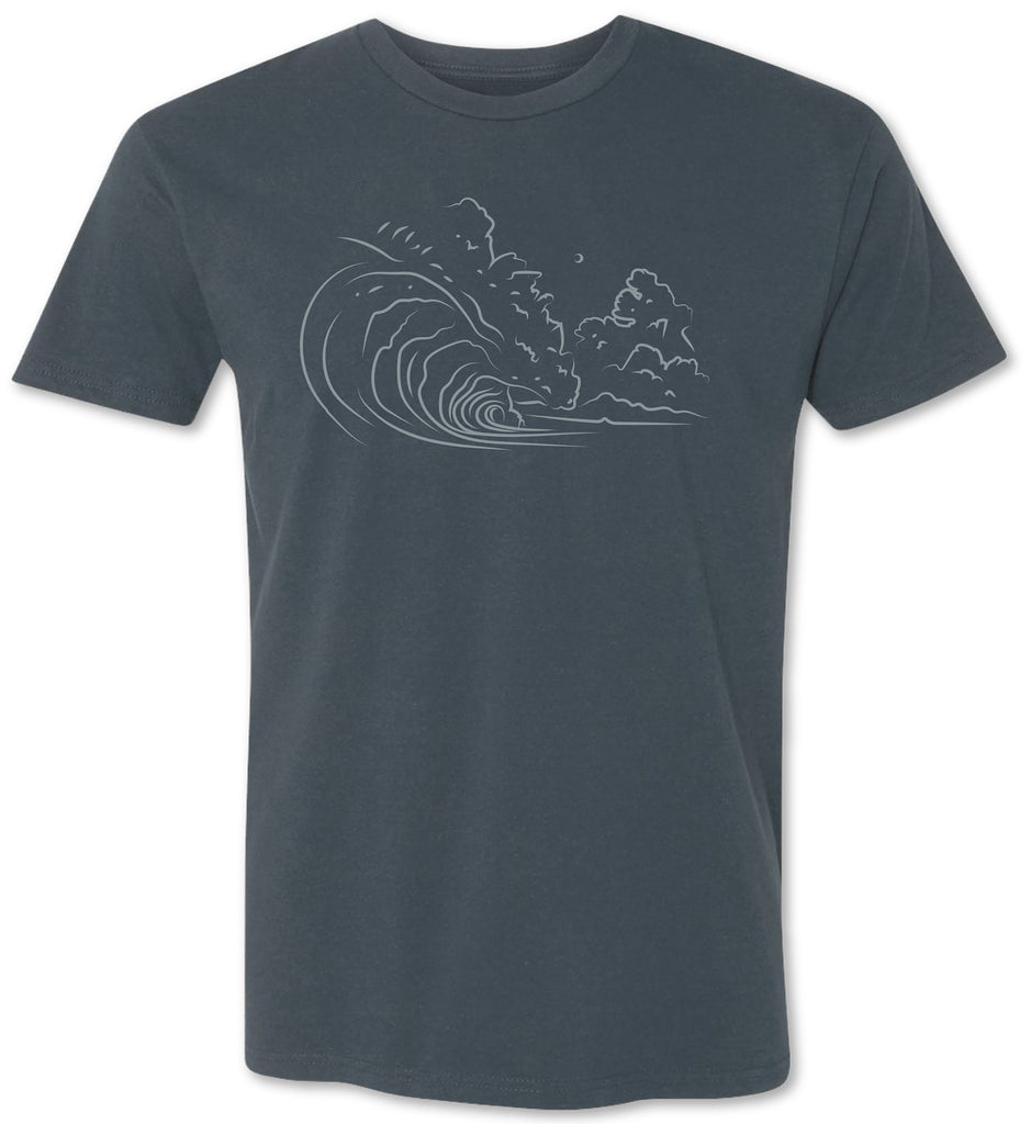 Hand drawn waves tee shirt for men and women