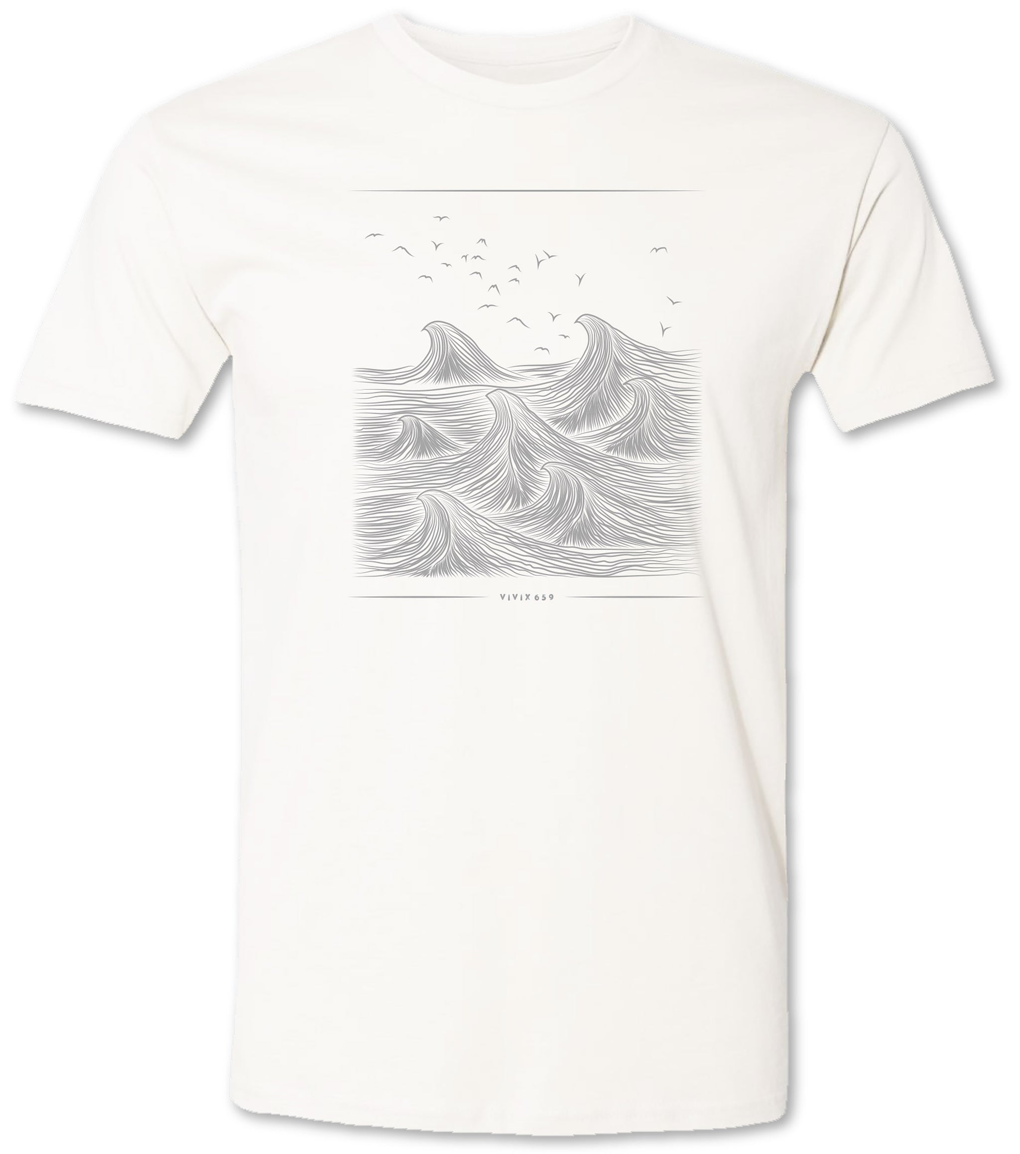 Vivix 659 Brand: Mens Graphic crashing waves tee shirt