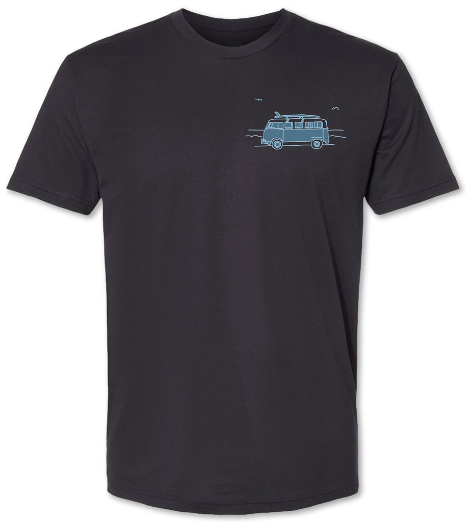 Hand drawn Volkswagen Bus on a premium men’s tee shirt
