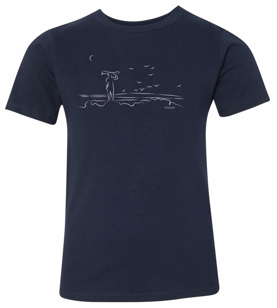 Kids hand drawn surf inspired premium tee shirt