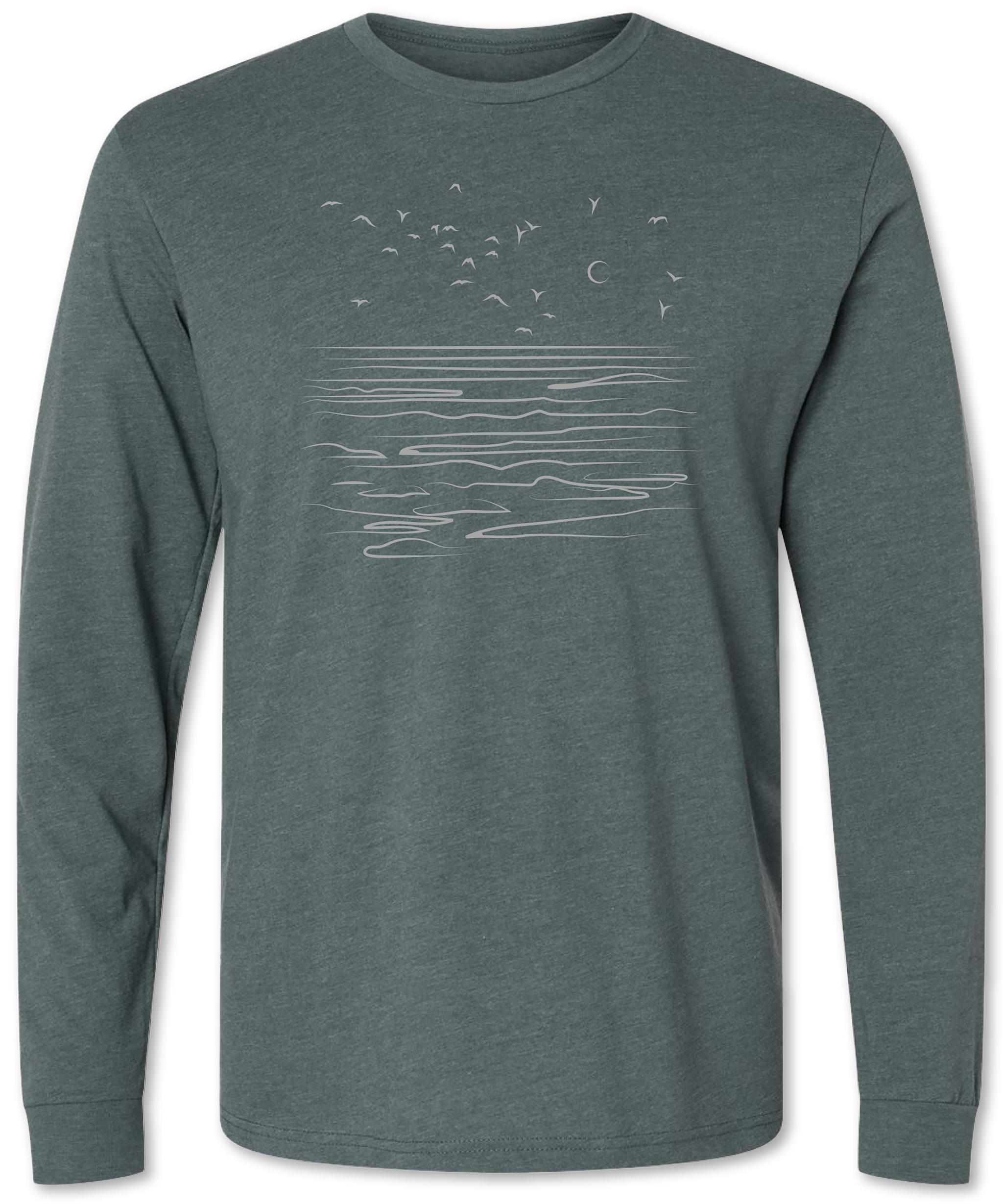 Vivix 659 - Men's Graphic sun on water long sleeve tee shirt