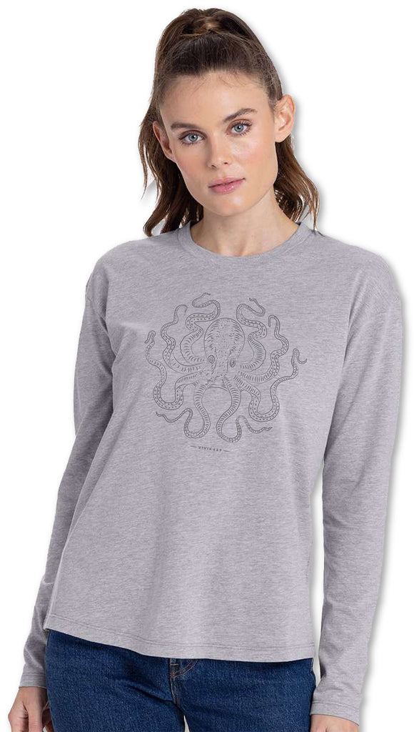 OCTUVIUS WOMENS RELAXED FIT LS TEE