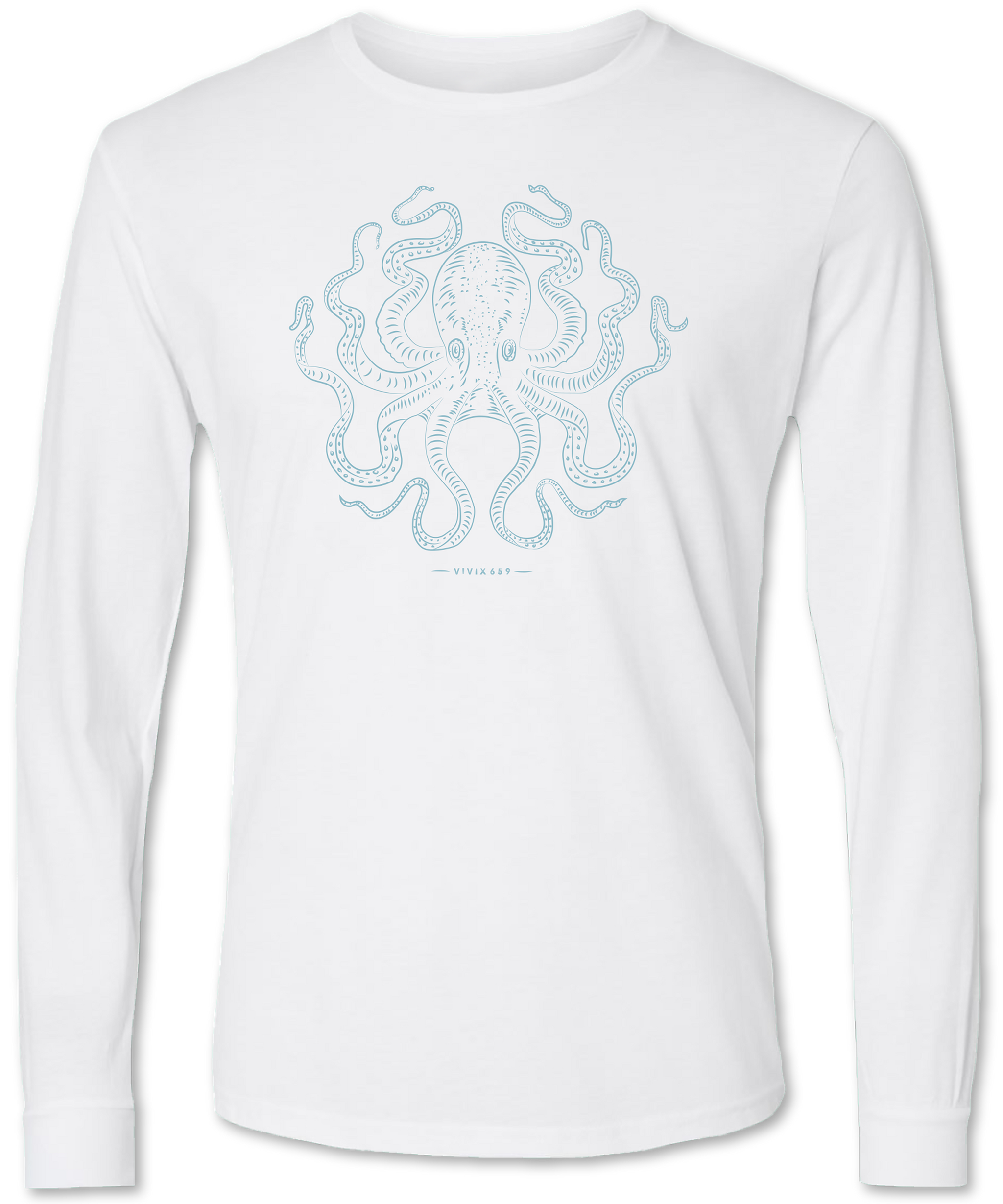 Vivix 659 Brand: Mens Graphic Octopus long sleeve tee shirt