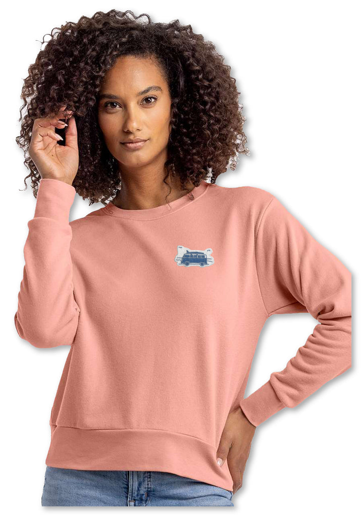 Women’s soft and cozy Volkswagen Bus chest patch sweater