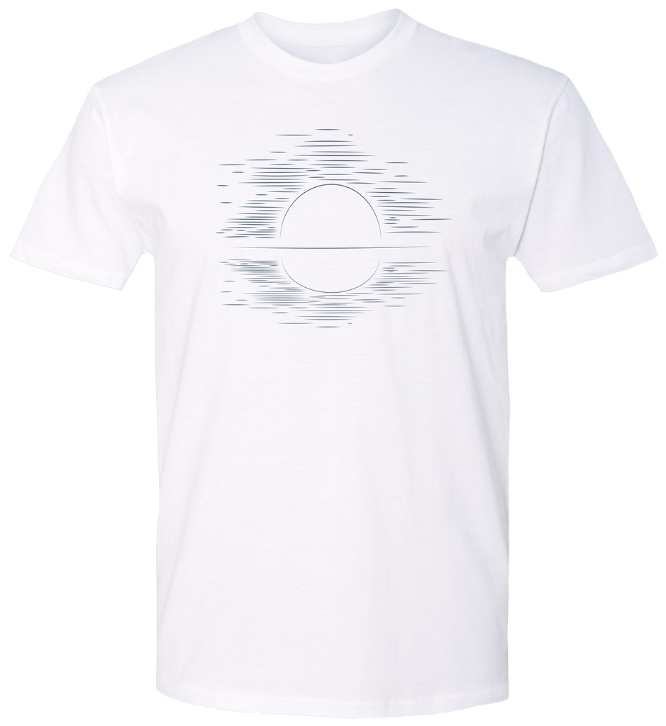 Abstract ocean sunset on a unisex tee shirt