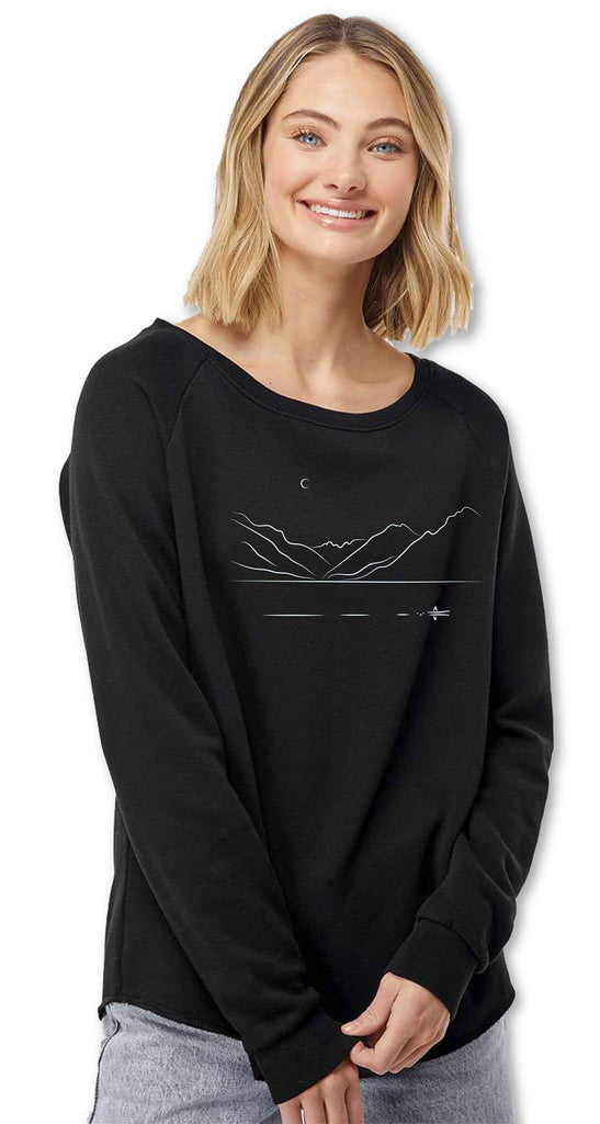 Hand drawn women’s fleece lined sweater