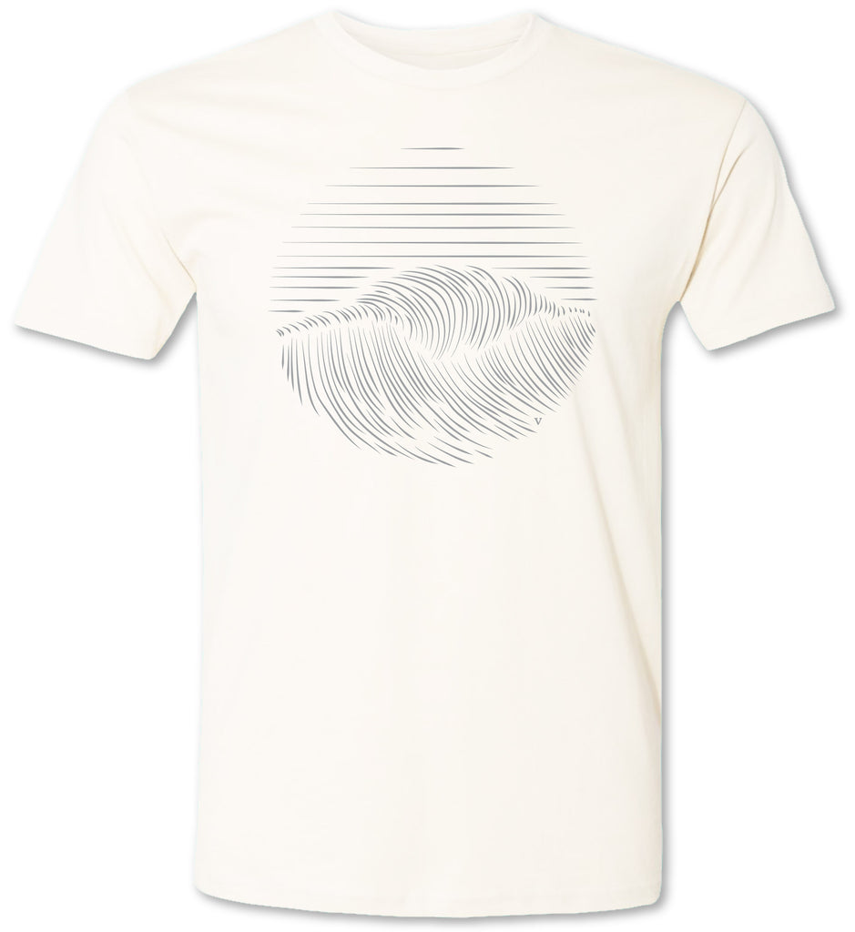 Soft and comfortable unisex tee shirt with a wave on it