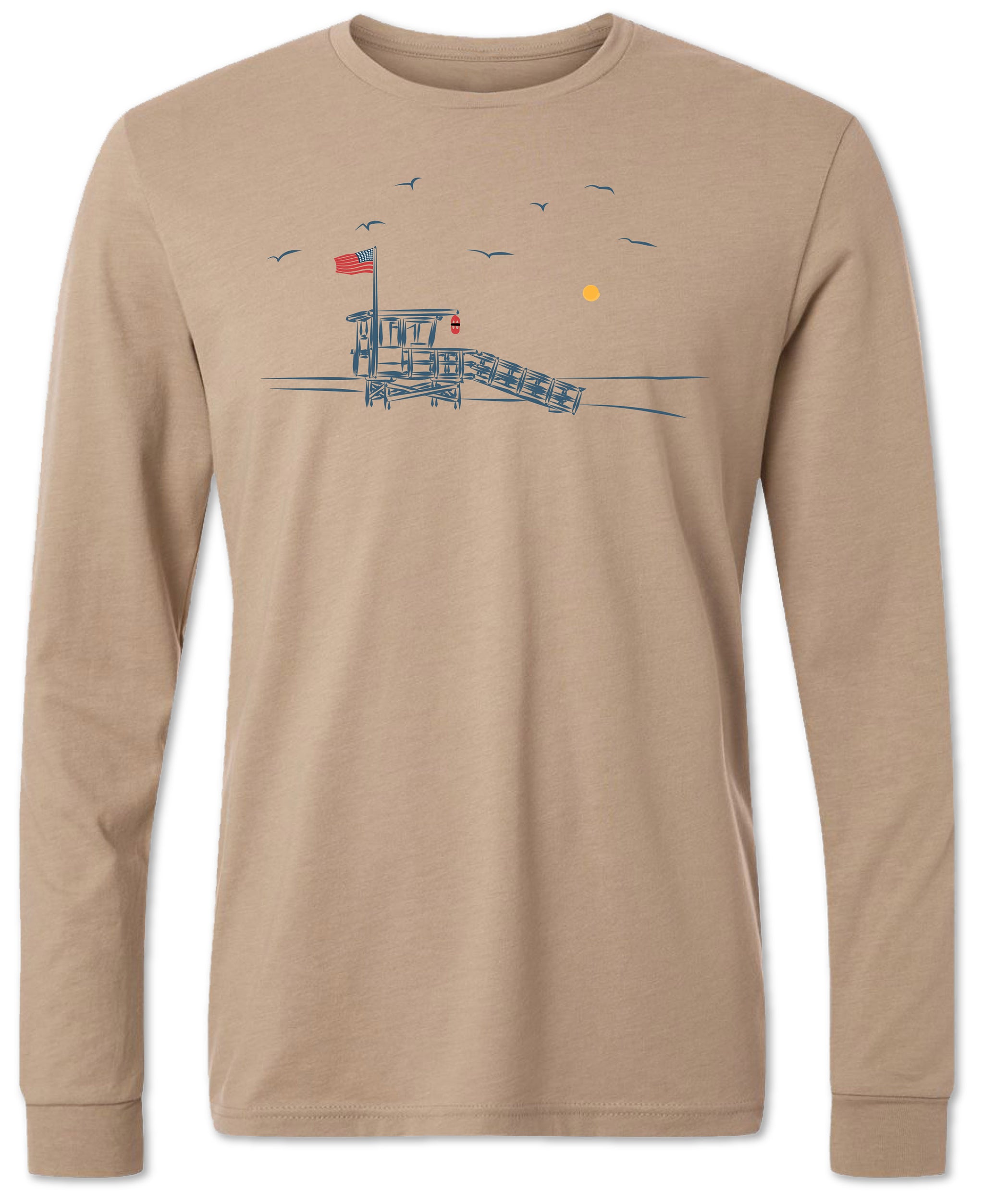 Vivix 659 Brand: Mens Graphic Crashing Waves Long Sleeve tee shirt