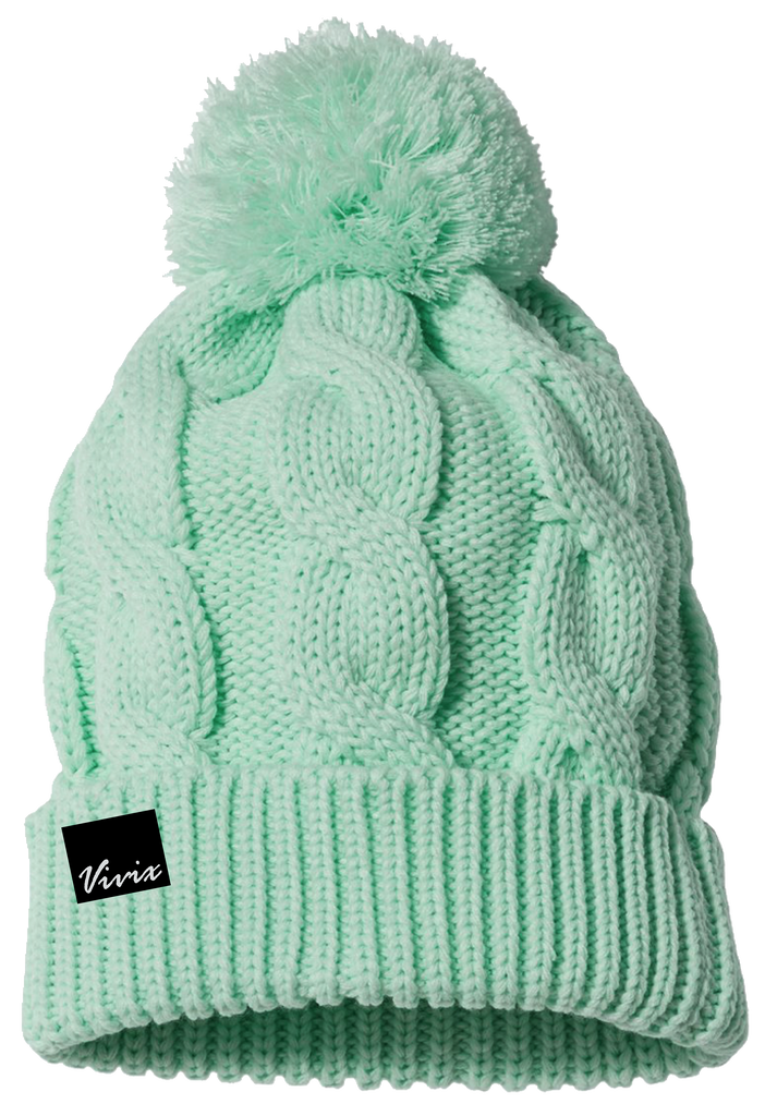 Beautifully unisex knitted cap with fluffy pom pom