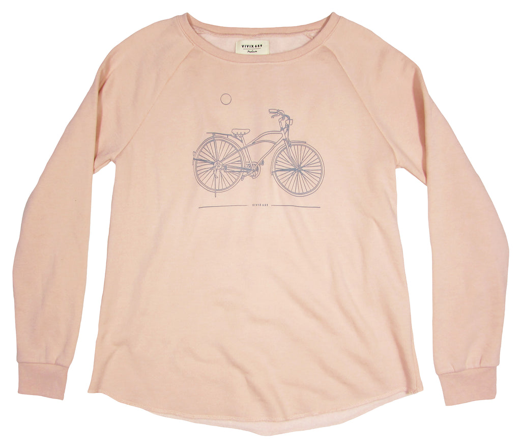 Women’s bicycle graphic crew neck sweater