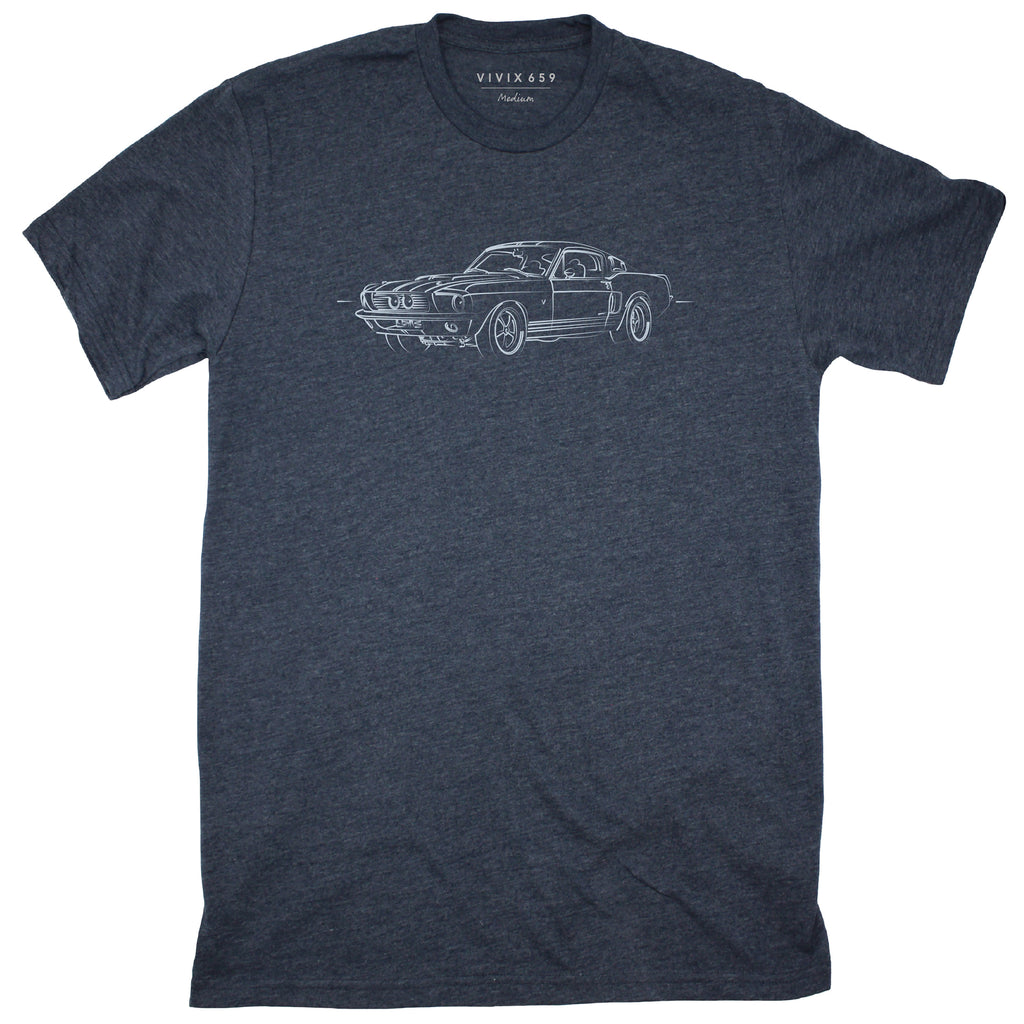 Ford Mustang rendition on a men’s tee shirt