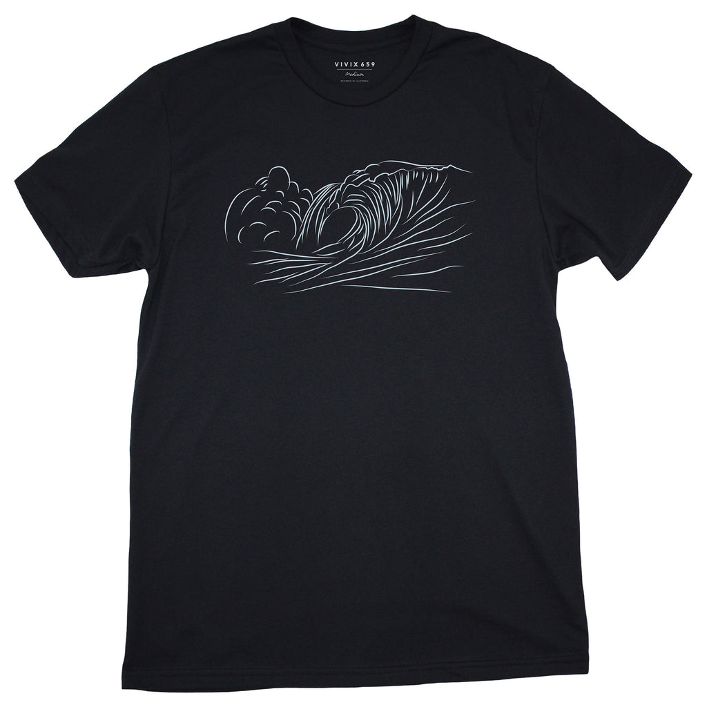 Hand drawn ocean scene on a men's tee shirt