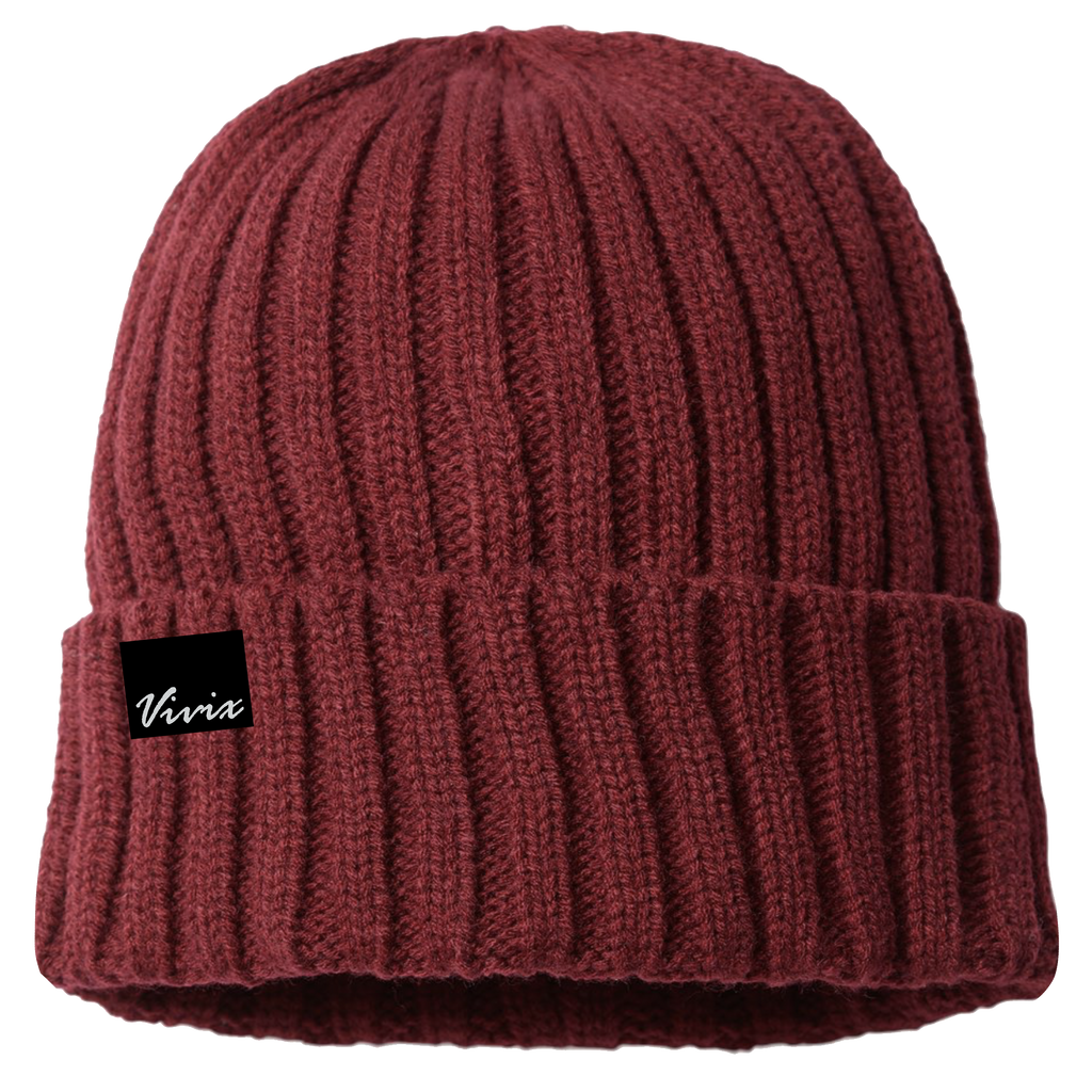 Thick cable knit beanie made from premium yarns