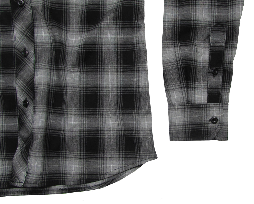 Men’s plaid button up with stretch