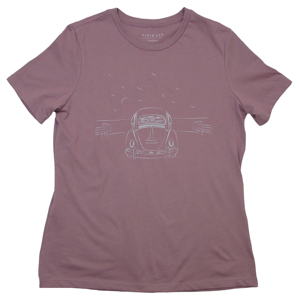 Women's premium tee shirt with a hand drawn rendition of a VW bug