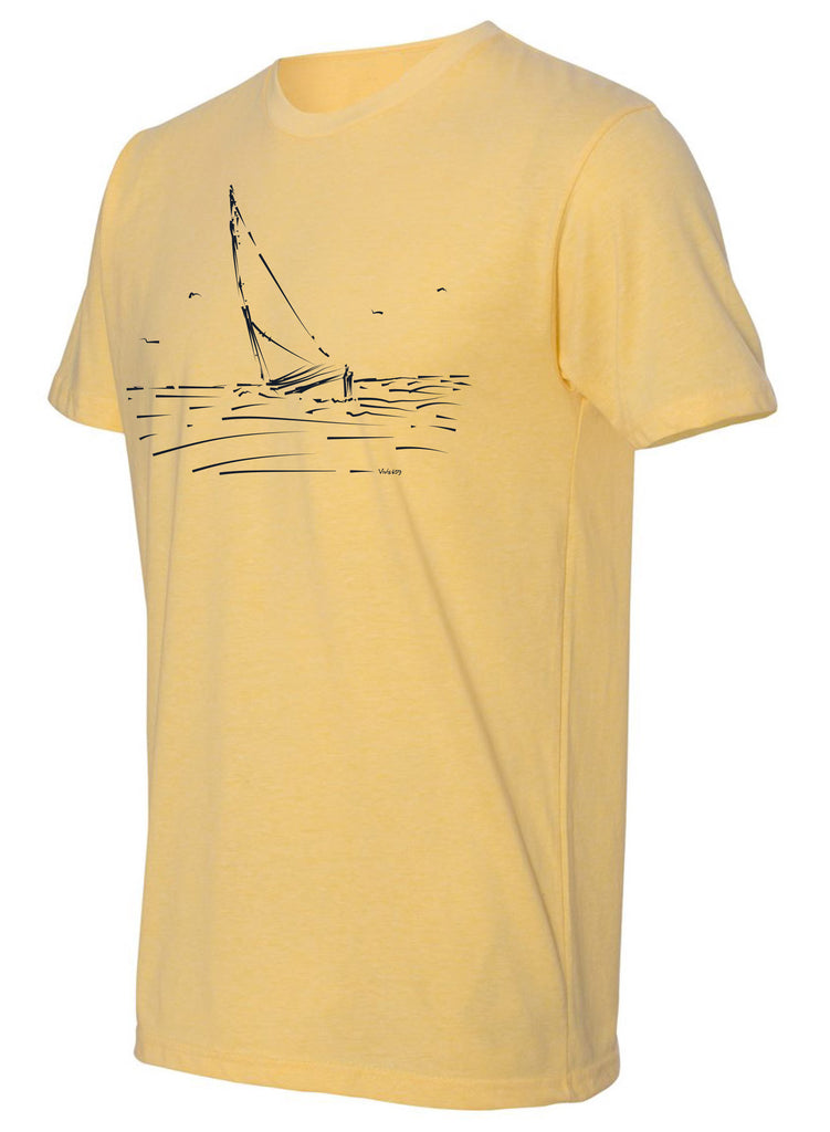 Mens sail boat t shirt