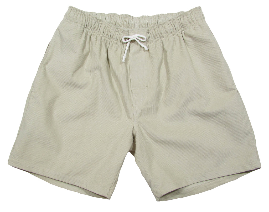 Beautiful, quality corduroy shorts with elastic waist and functioning draw cord