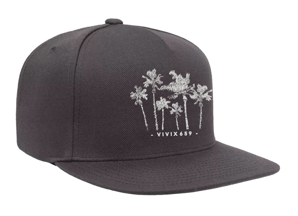 Unisex, embroidered palm tree grove hat 
