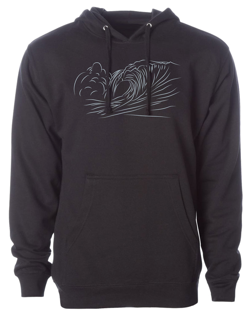 Hand drawn waves unisex hooded sweater 